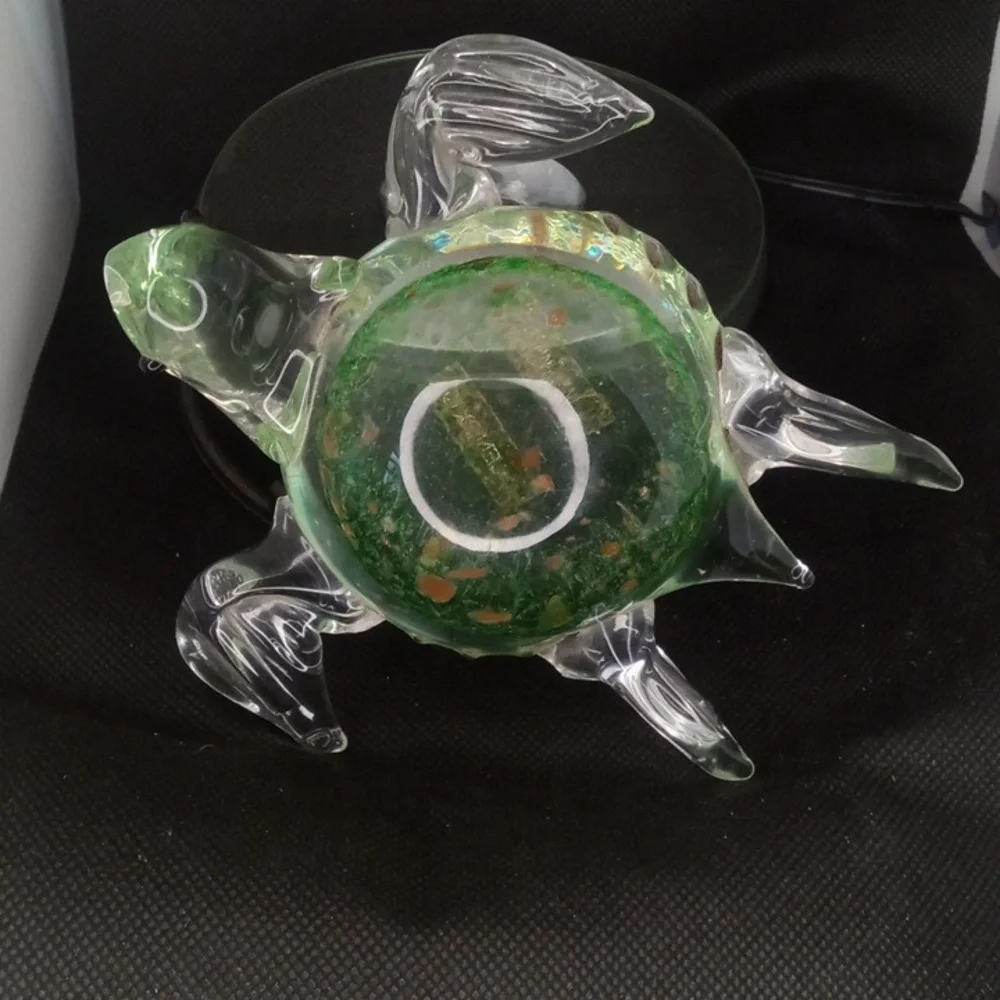Lenox Paper Weight Colorful Glass Turtle Aquarium Decor